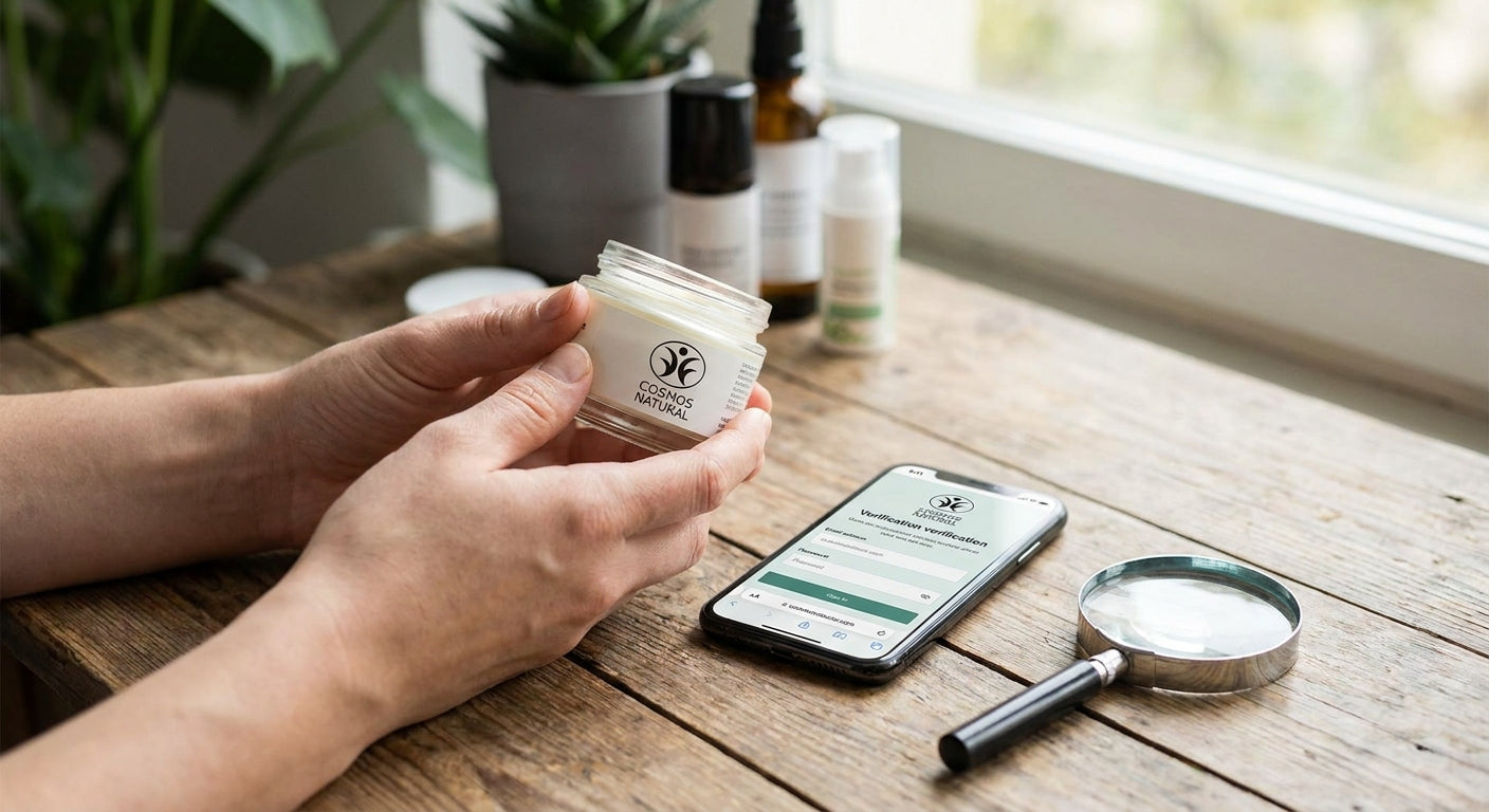 How to check if a certification like COSMOS Natural is real