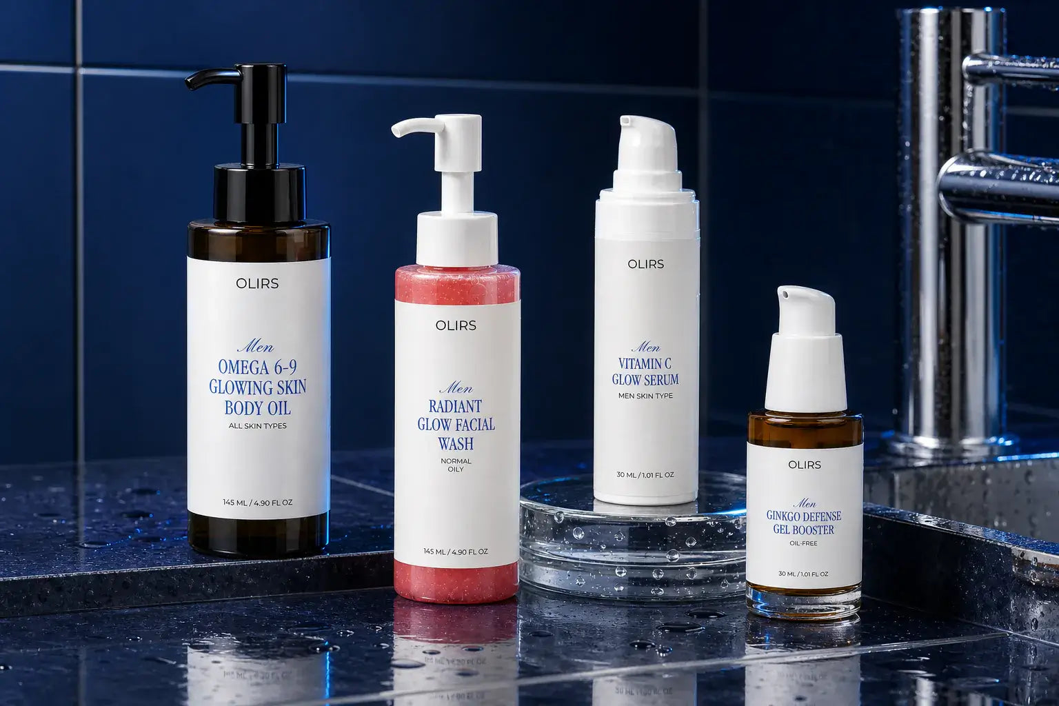 Calm young adult with a soft towel and steam for the Sensitive-Feeling Skin collection.