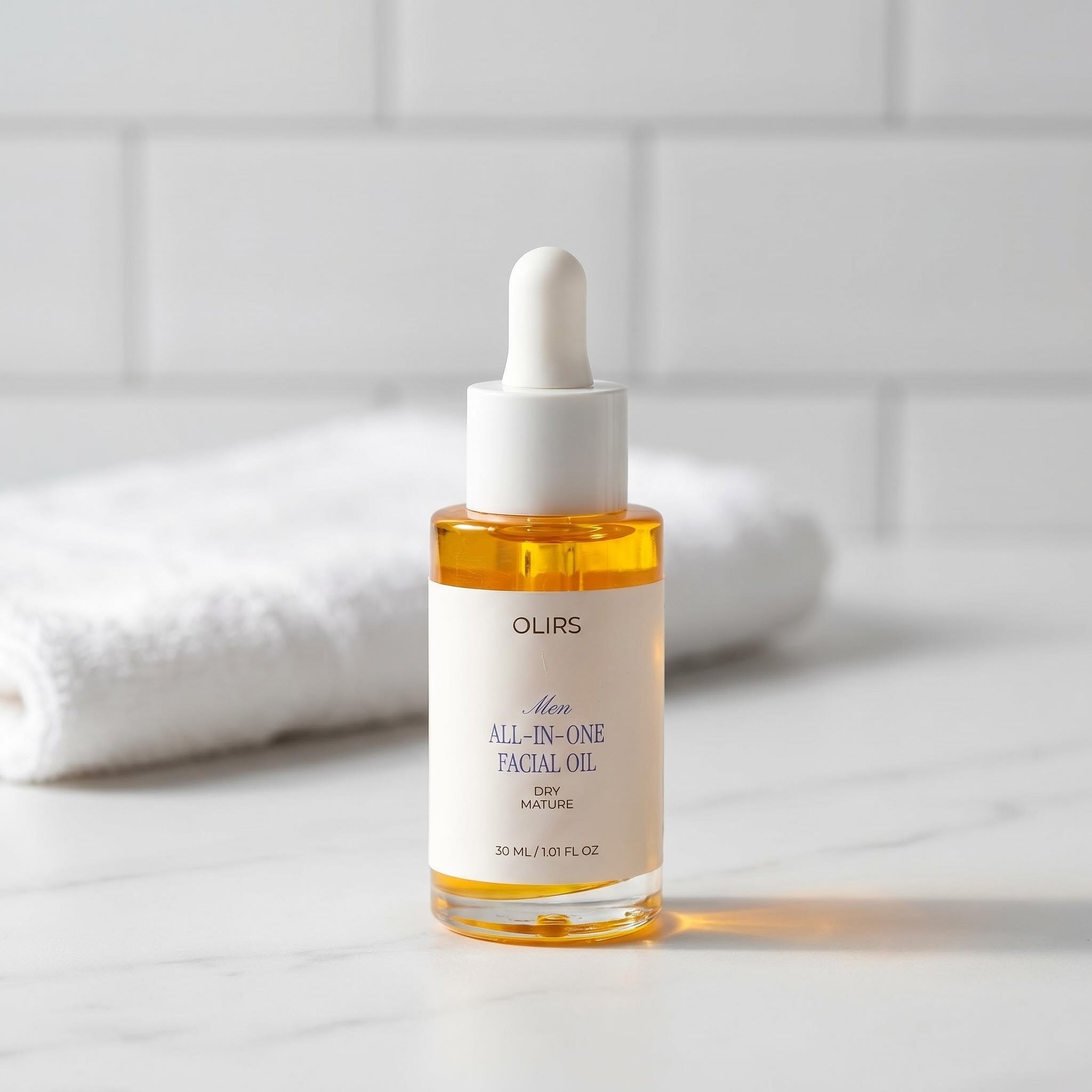 All-In-One Facial Oil - Lifestyle Countertop | OLIRS Men's Skincare